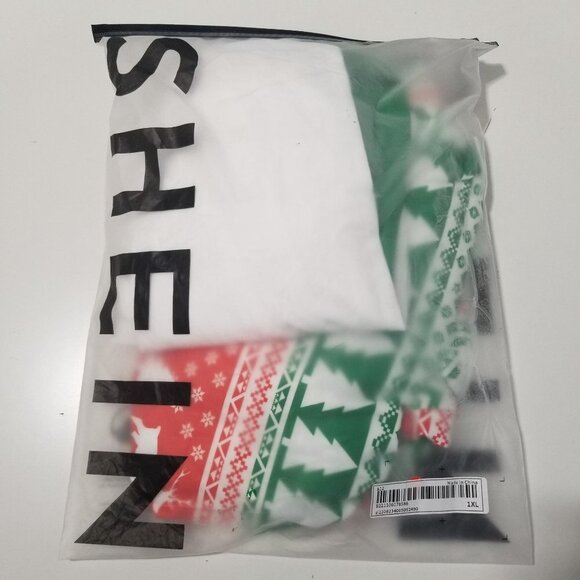 NEW SHIEN Plus Christmas‎ Tree & Slogan Graphic PJ Set Size 1XL - Picture 6 of 7